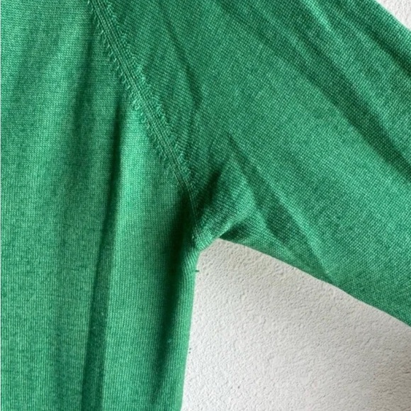 Prada Green 100% Wool V-neck Sweater Size 8 Lightweight Classic Quiet Luxury - Picture 5 of 8